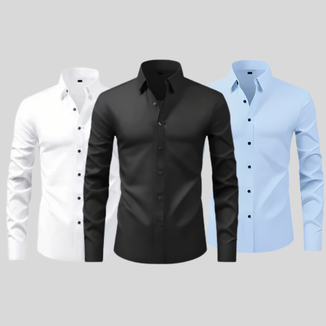 COMPRE 1 LEVE 3 - Brossard Camisa Social Masculina - À Prova D'água, Óleo e Manchas - BLACK FRIDAY