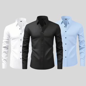 COMPRE 1 LEVE 3 - Brossard Camisa Social Masculina - À Prova D'água, Óleo e Manchas - BLACK FRIDAY