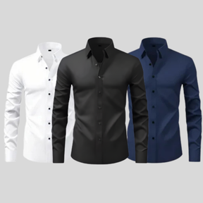 COMPRE 1 LEVE 3 - Brossard Camisa Social Masculina - À Prova D'água, Óleo e Manchas - BLACK FRIDAY